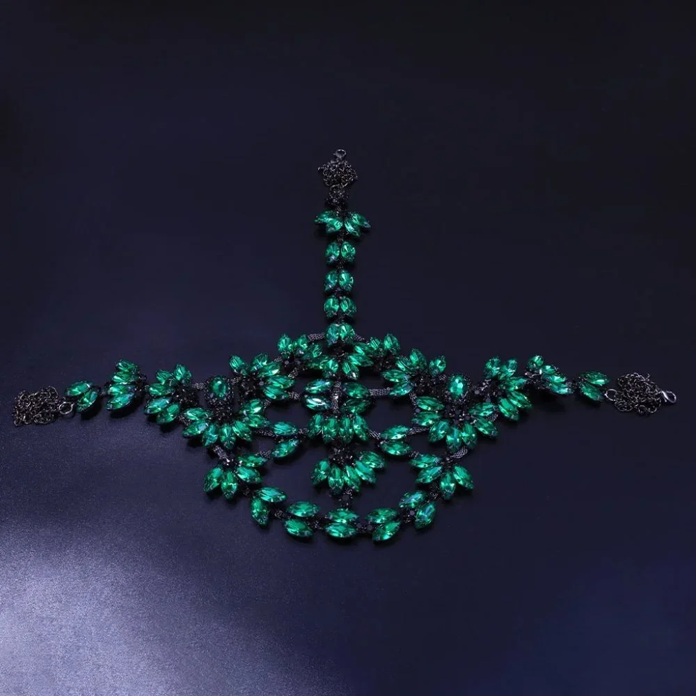 Emerald Crystal Jeweled Face Mask for Women